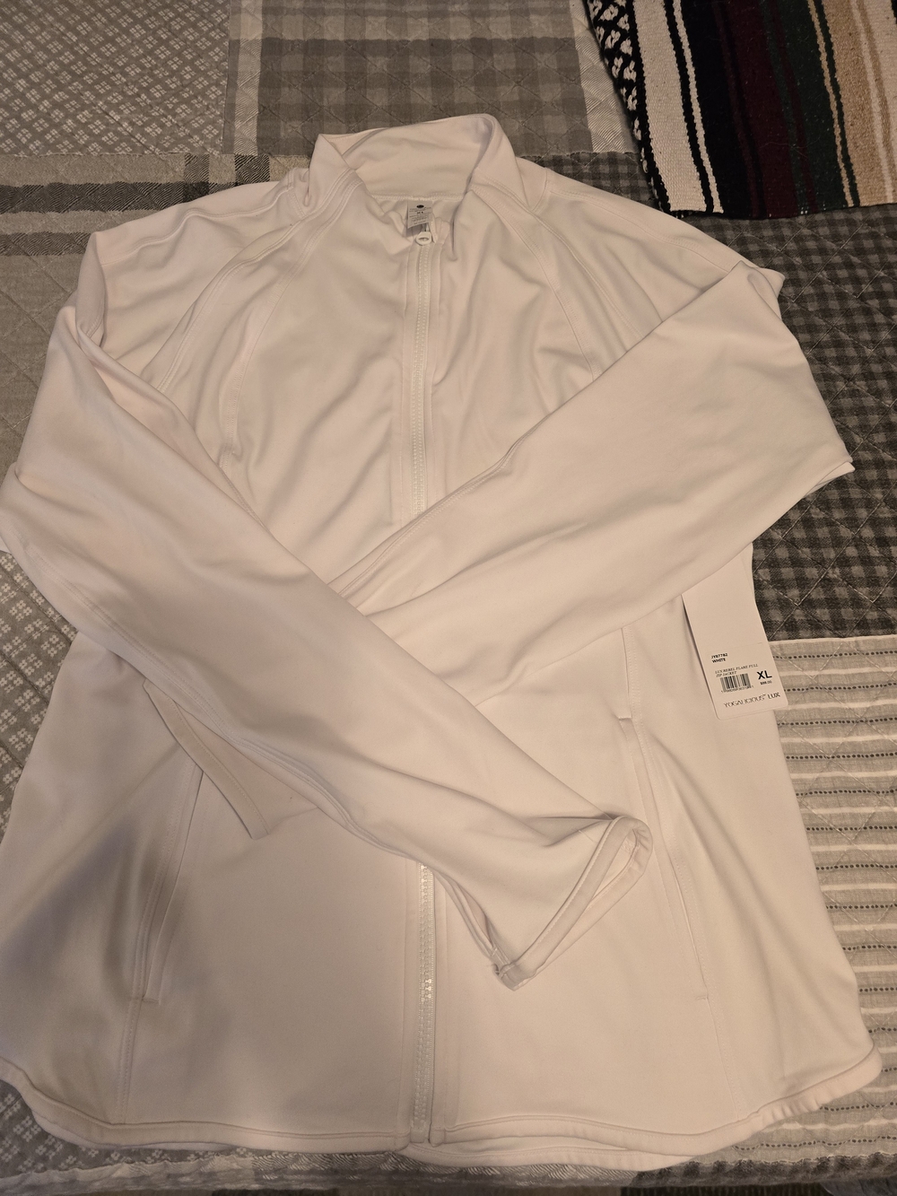 Yogalicious White Full-Zip Utility Jacket